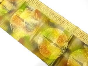 竹縞に唐松模様織り出し　袋帯